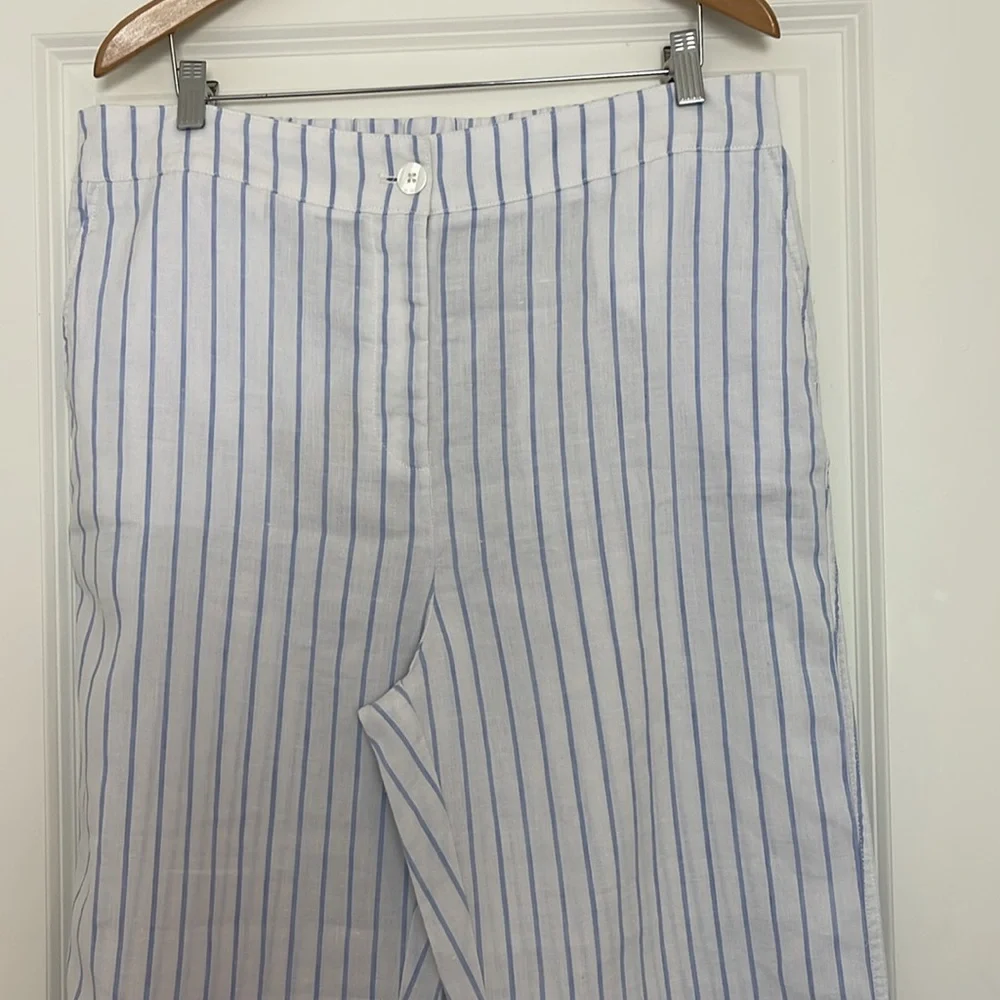 Faherty Malibu Linen Blend Pants Pier Stripe Size XL Preppy Minimalist Coastal